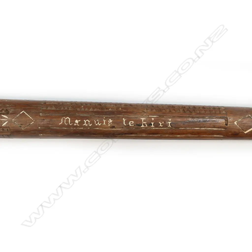 A c1900 Samoan carved hardwood walking stick Image 1++